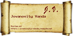 Jovanovity Vanda névjegykártya